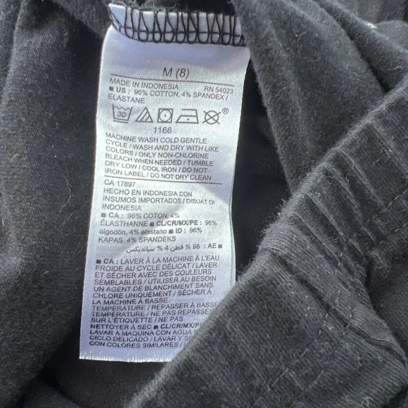 Old Navy Girls Plain Black Knit Leggings Medium 8 Pull On Elastic Waist Bottoms - Picture 4 of 4